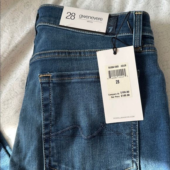 7 For All Mankind Dark Blue Skinny Jeans - Picture 2 of 3